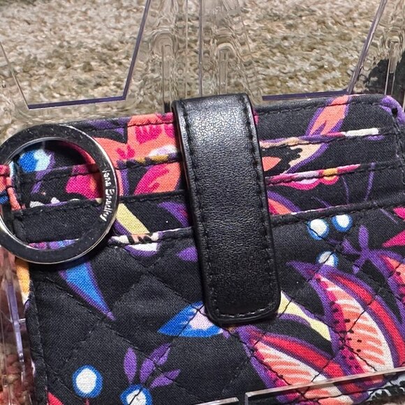 Vera Bradley Foxwood Pattern 2019 Snap Card Wallet Keyring Woodland Critters GUC - Picture 13 of 15